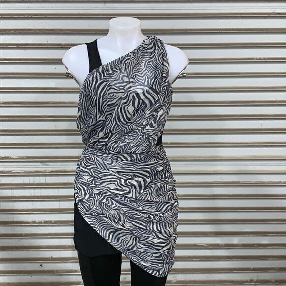 Ark & Co. zip up the side dress or top black lined - Picture 3 of 8